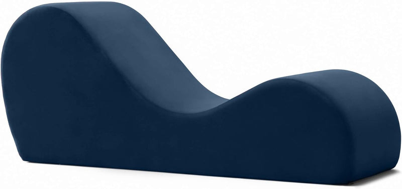 Avana Sleek Chaise Lounge for Yoga, Stretching, Relaxation-Made in the USA, 60D X 18W X 26H Inch, Ink Blue