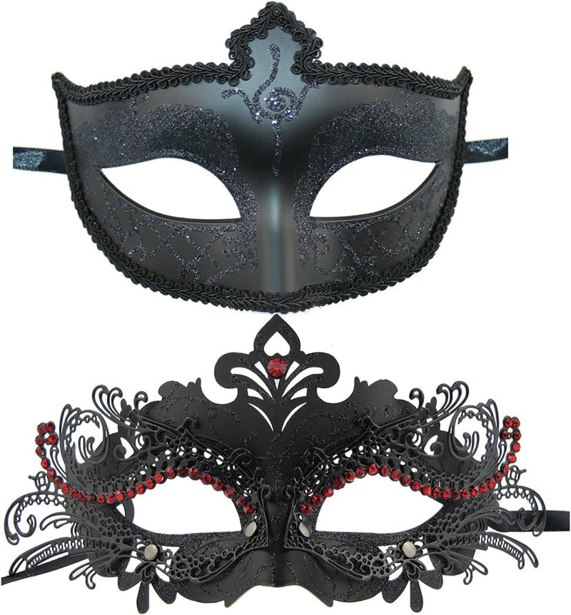 Couple Masquerade Metal Mask Roman Greek Man Mask Venetian Halloween Costume Ball Mask Mardi Gras Mask Cosplay Party Mask