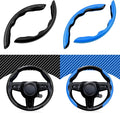 Cartist Carbon Fiber Steering Wheel Cover - Anti-Slip, Comfortable Grip for Men/Women - Durable, Universal Car Accessory (Black)