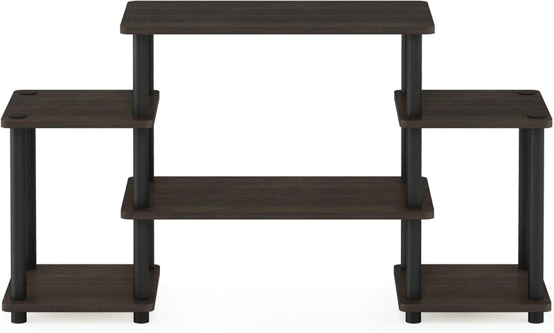 Furinno Turn-N-Tube No Tools Entertainment TV Stands, Dark Brown/Black