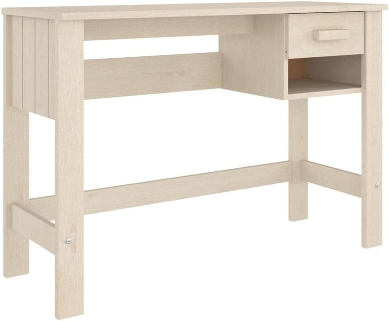Desk Honey Brown 43.3"X15.7"X29.5" Solid Wood Pine, Office Desks & Workstations, Study Desk, Dressing Table, Desk Table for Study, Bedroom, Office