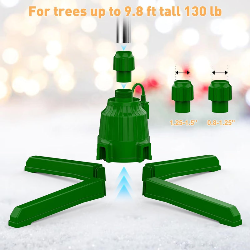 360 Degree Rotating Christmas Tree Stand, Adjustable Spinning Christmas Tree Base for up to 9.8FT and 130 Pounds Artificial Tree, Musical Christmas Tree Holder with Remote Control