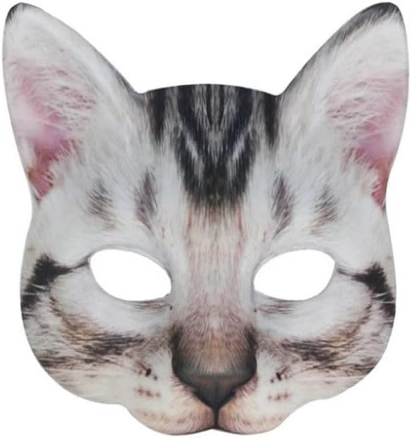 1Pcs Halloween Half Face Cat Mask Animal Cat Mask for Halloween Christmas Easter Novelty Costume Party Accessory(Style H)