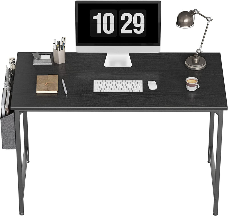 Cubicubi Computer Desk 40" Study Writing Table for Home Office, Modern Simple Style PC Desk, White Metal Frame, White