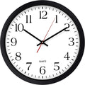 Bernhard Products Black Wall Clock, Silent Non Ticking - 16 Inch Extra Large Quality Quartz Battery Operated round Easy to Read Home/Office/Business/Kitchen/Classroom/School Clocks