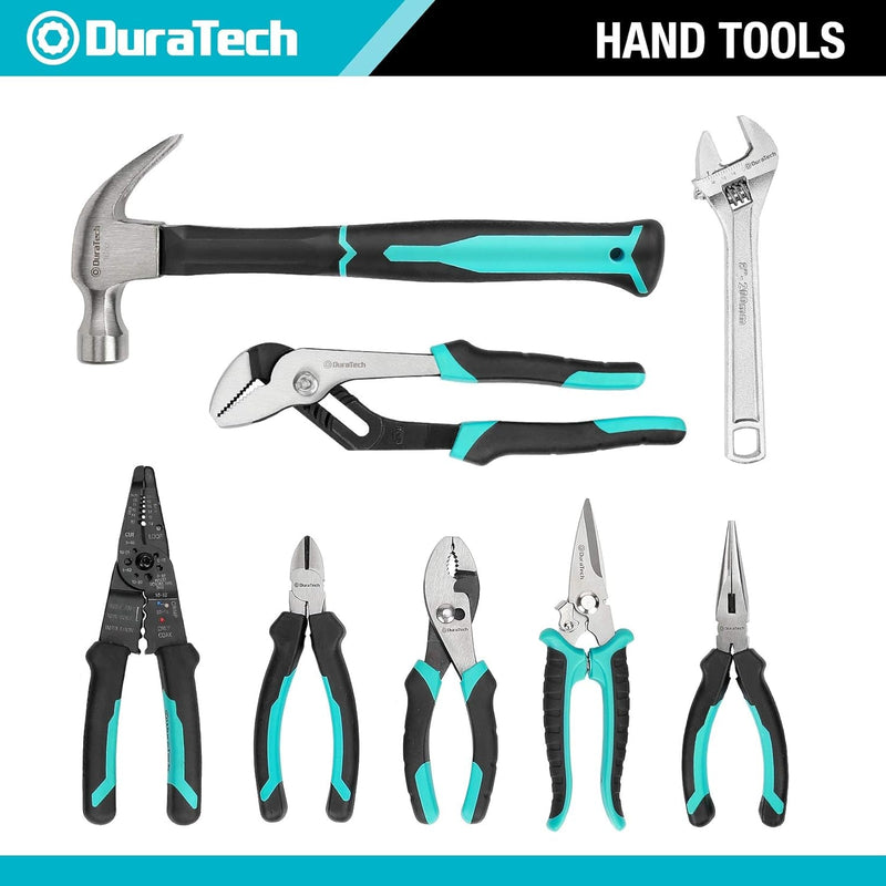 DURATECH 269-Piece Socket Wrench and Home Repair Hand Tool Kit- Daily Use Mechanics Hand Tool Kit with Wide Open Mouth Tool Bag