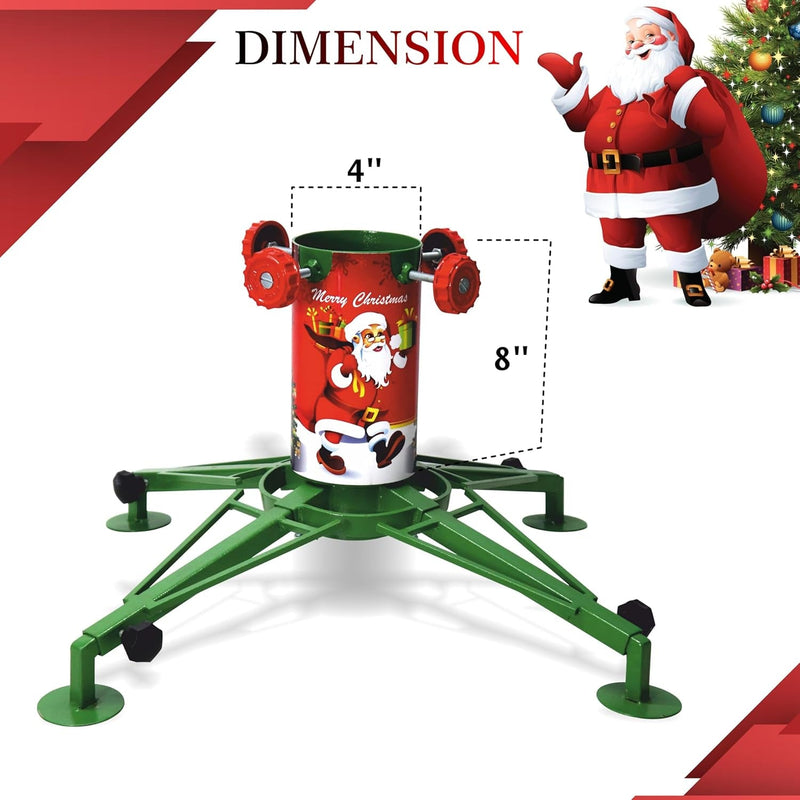 Christmas Tree Stand - 4" Wide Cylinder - 22"-45" Adjustable Stand - Christmas Tree Stand for Live Tree 5 to 8 Feet - Christmas Tree Stand with Water Reservoir - 1.2"-3.75" Trunk Capacity