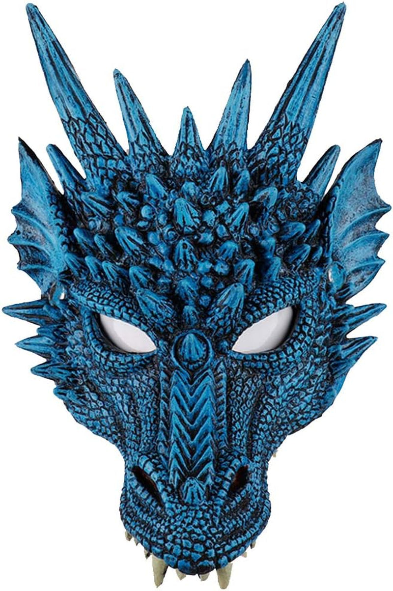 Alodidae 3D Dragon Mask Halloween Party Costume Cosplay for Adults Men, Scary Animal Half Face Masks