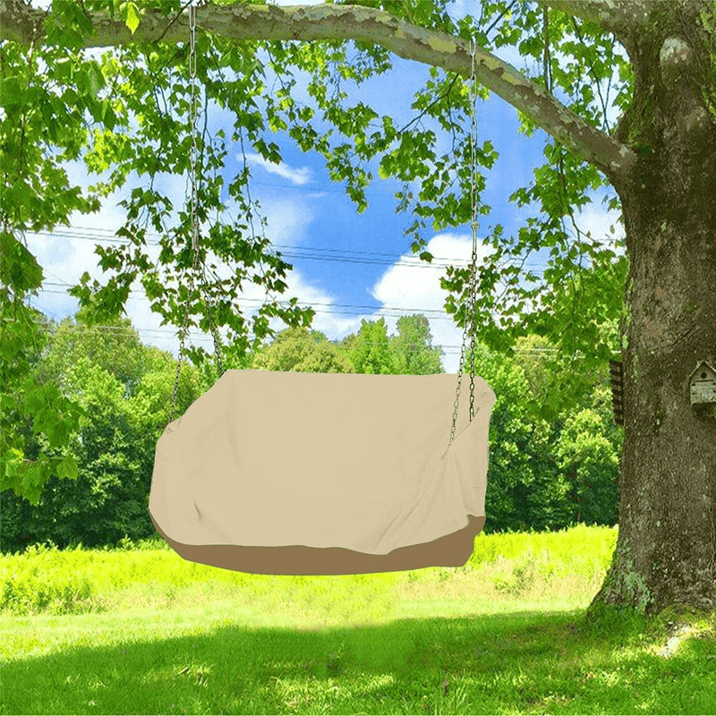 56”Lx25”Wx32”H Hanging Porch Swing Cover Waterproof for Outdoor Funiture Heavy Duty Patio 2 Seat Wooden Yard Swing Chair Cover Replacement Home & Garden > Lawn & Garden > Outdoor Living > Porch Swings StorMaster Ivory  