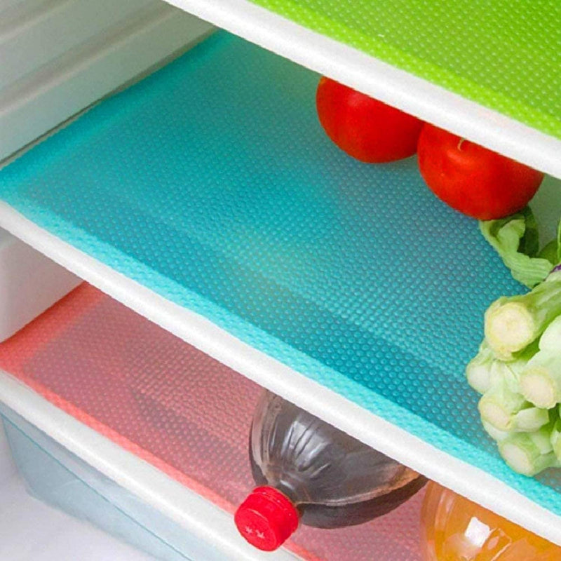 7 PCS Shelf Mats Refrigerator Liners Washable Refrigerator Pads Fridge Mats Drawer Placemats Home Kitchen Gadgets Accessories Organization for Top Freezer(2Green+2Pink+3Blue)