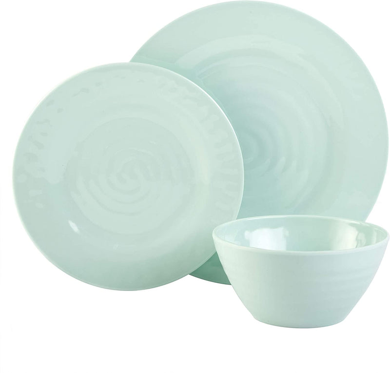 Gibson Home Brist Melamine Plastic Dinnerware Set, Service for Four (12Pcs), Pastels