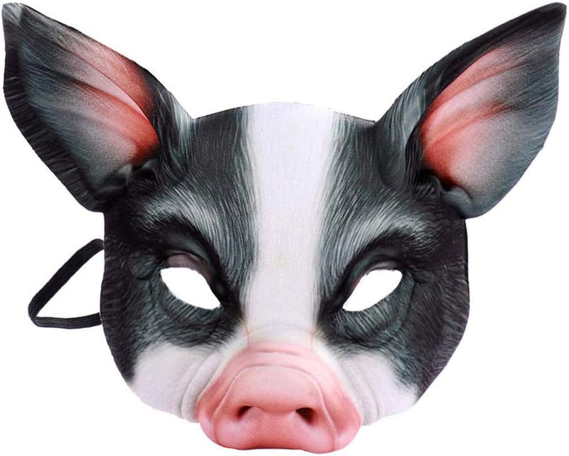 1Pcs Half Face Animal Mask Pig Mask Horror Pig Mask for Halloween Costume Party Cosplay Props