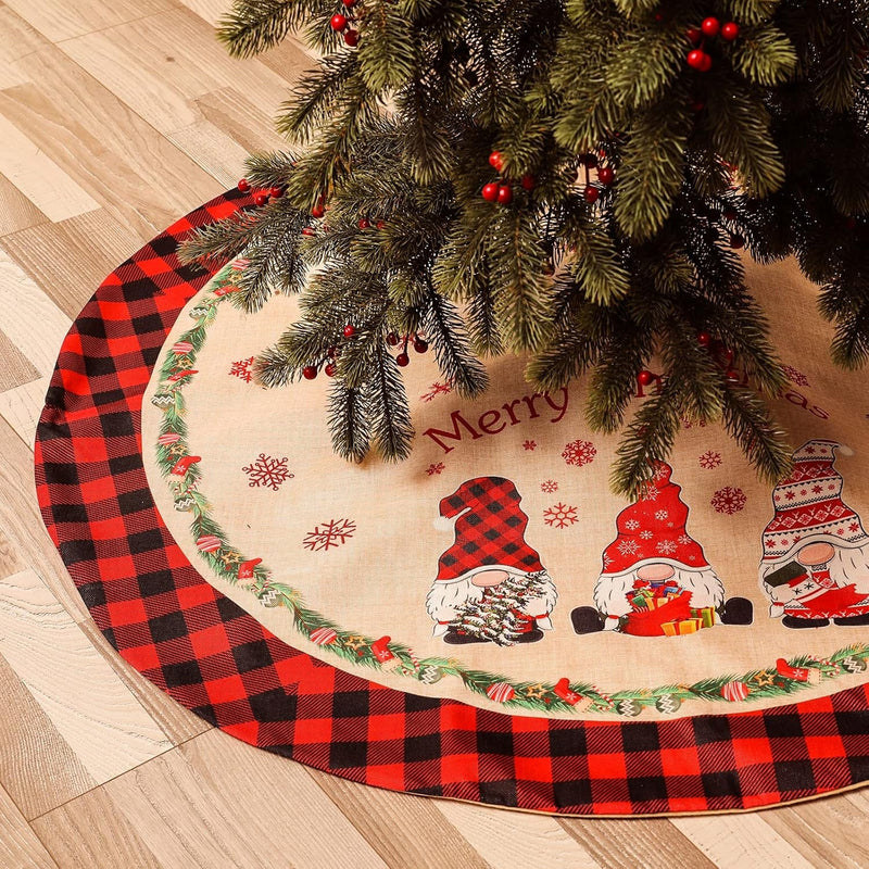 48 Inch Christmas Tree Skirt Decoration Xmas Large Tree Skirts Mat for Holiday Party Ornaments