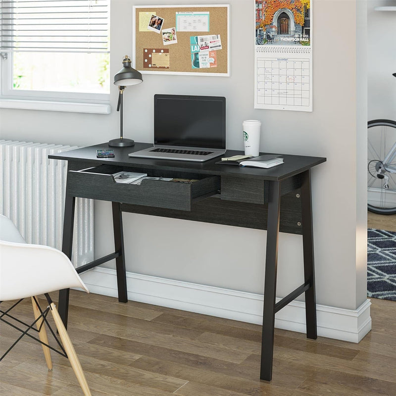 Ameriwood Home Oxford Computer Desk with Drawer, Black Oak