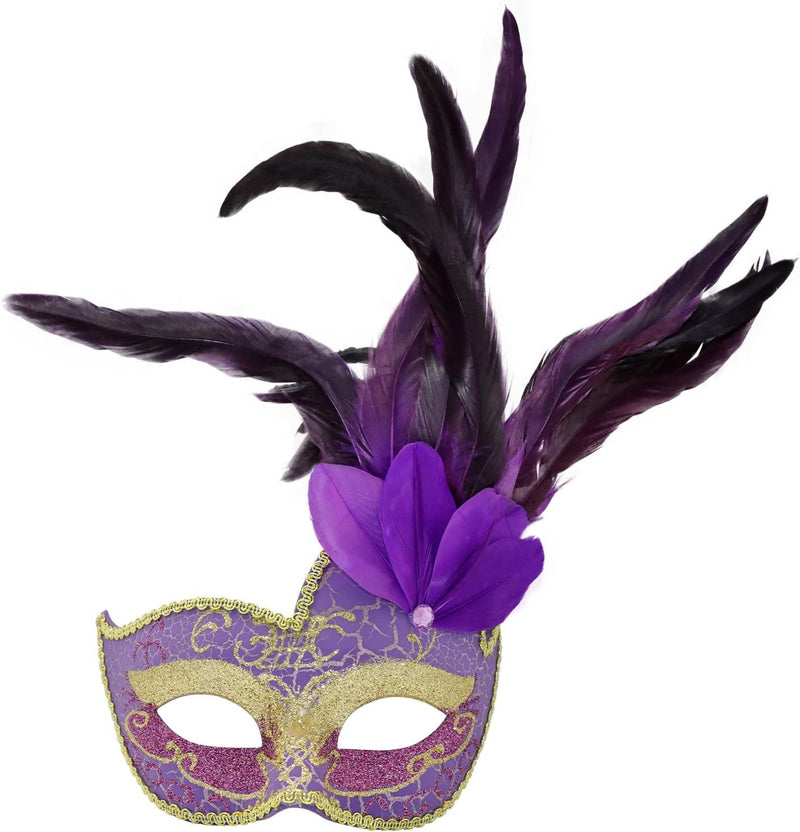 Coddsmz Women Feather Masquerade Mask Venetian Party Mask Mardi Gras Masks Princess Fancy Dress Mask Halloween Costume Mask