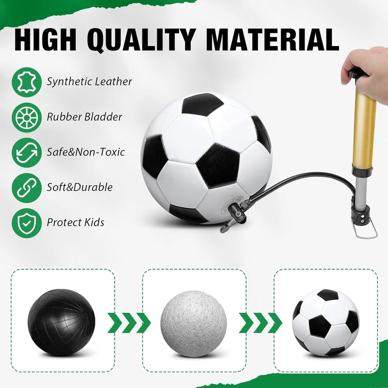 6 Pack Operation Christmas Deflated Soccer Ball with Pump for Child,Items Bulk Deals Soccer Balls,Classic Soccer Balls Size 5 with Mesh Sport Bag Pump Needle