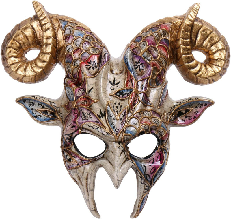 Black Ram Krampus Horns Masquerade Mask Halloween Costume for Adult