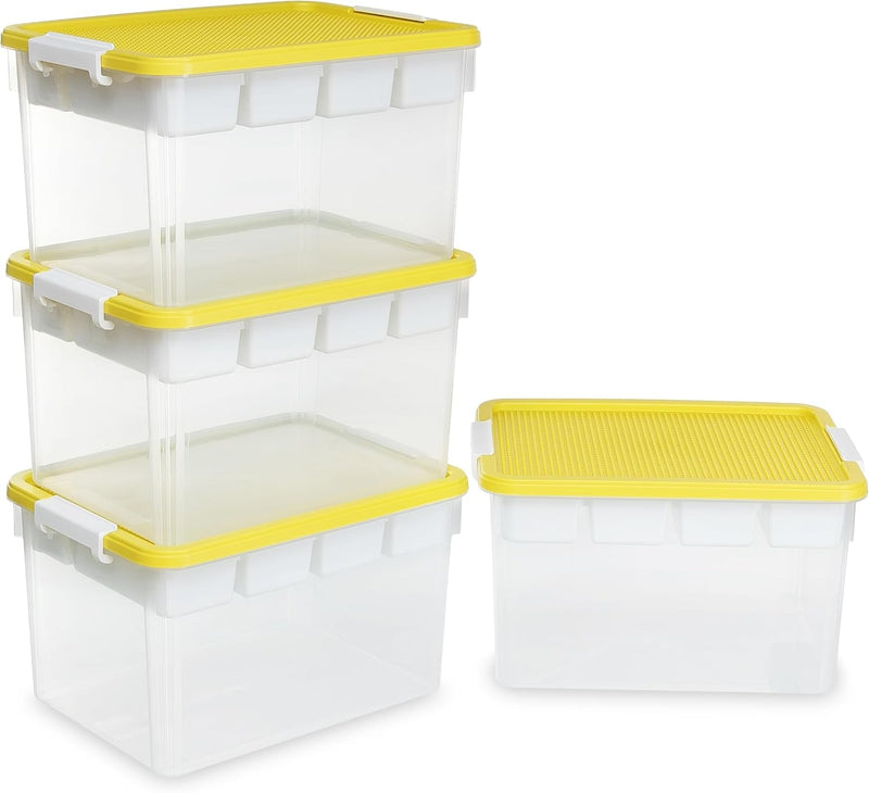 Citylife 17 QT Plastic Storage Box with Removable Tray Craft Organizers and Storage Clear Storage Container for Organizing Bead, Tool, Sewing, Playdoh