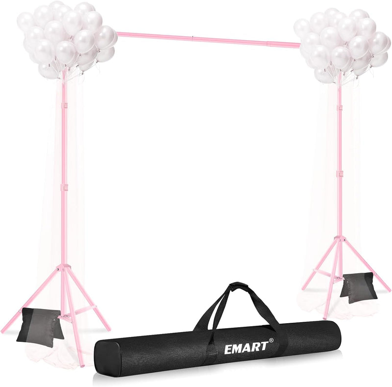 EMART Backdrop Stand 10X7.8Ft(Wxh) Photo Studio Adjustable Background Stand Support Kit with 2 Crossbars, 6 Backdrop Clamps,2 Sandbags and Carrying Bag for Parties Events Decoration