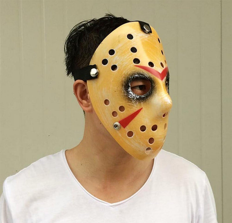 Gmasking Horror Halloween Costume Hockey Adult Mask Party Cosplay Props (Old-Yellow)