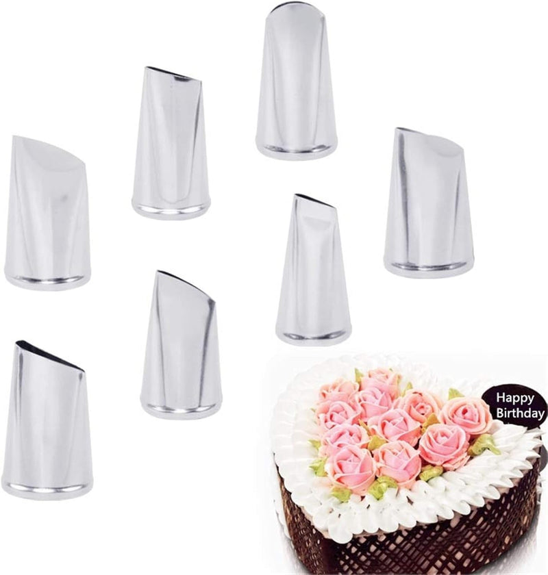 Cake Decorating Tool Kit, 7Pcs Stainless Steel Icing Piping Nozzle Tips, 4Pcs Cake Flower Nail and 1 Flower Lifters for Cake Fondant Cupcake