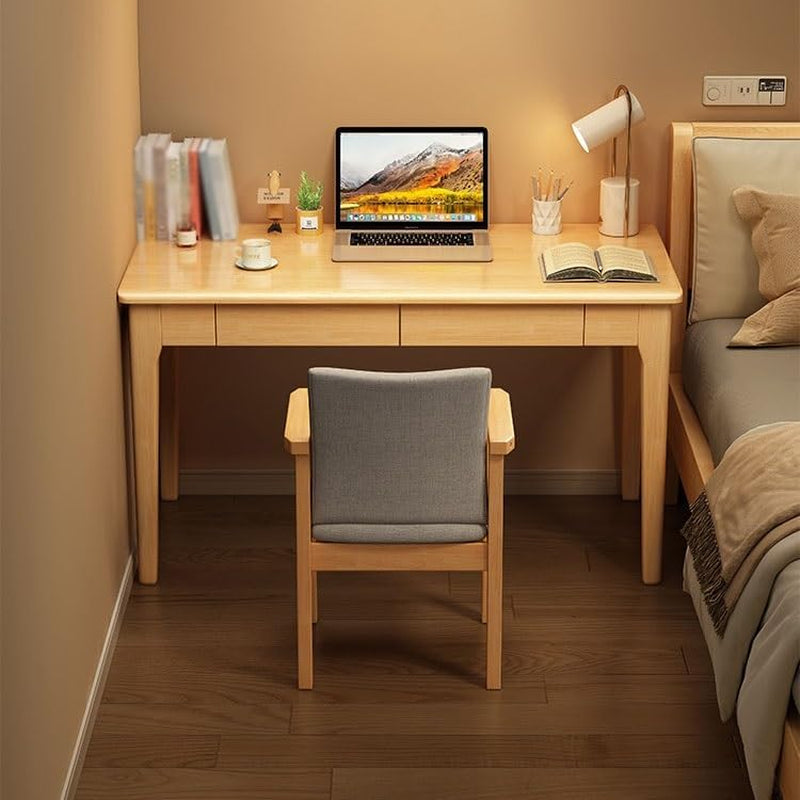 Computer Desk Side Table Solid Wood Desk Student Home Bedroom Computer Desk Office Desk Study Desk Small Apartment Study Table Simple Writing Desk Gaming Desk Large Desk(C,100 * 60 * 75Cm)