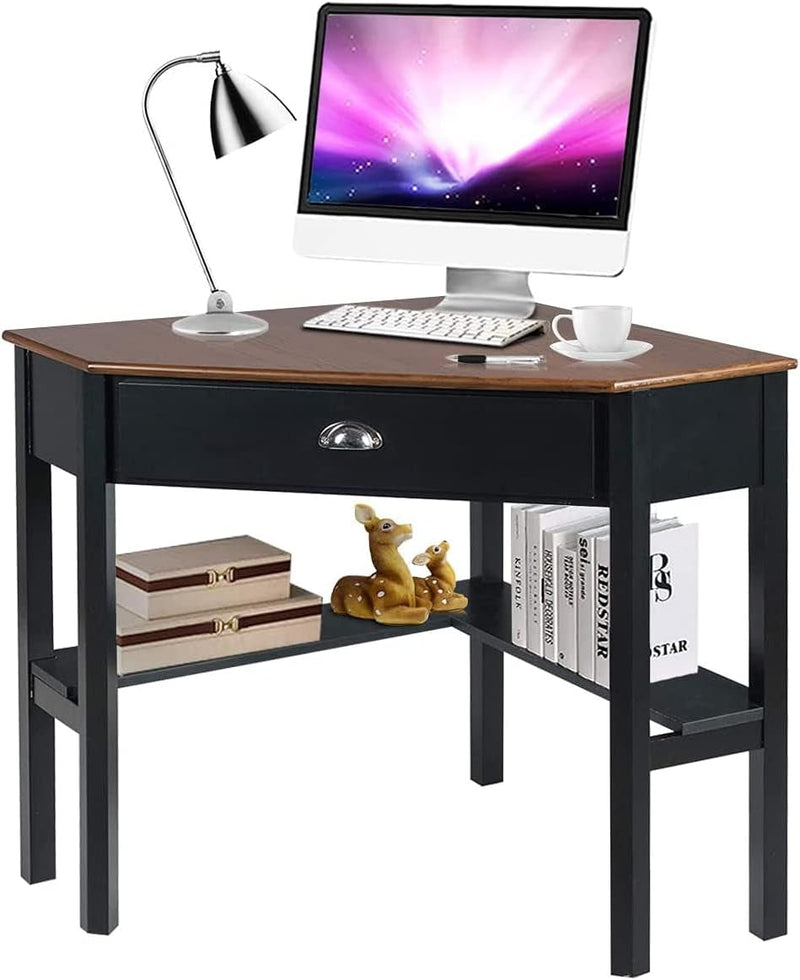 Corner Desk, Natural & White