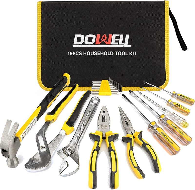 DOWELL Tool Set Tool Kit 152-Piece Household Tool Kit Set Sockets Set Pliers Screwdriver Set with Storage Tool Bag Pouch HYT152