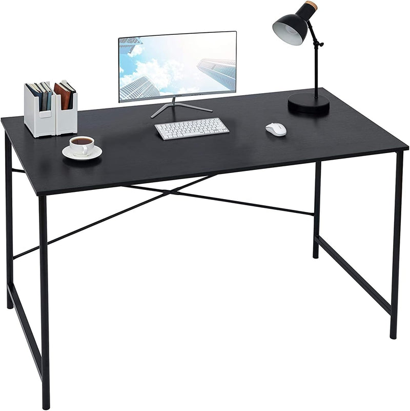 Furniturer Computer Desk 42.7-Inch Home Office Desk Student Writing Desk with Metal Legs Wood Top Modern Simple Workstation for Small Rooms, 42.7 X 23.6 X 29.7 In, Oak and Black