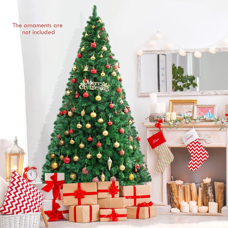 COSTWAY 8Ft Artificial PVC Christmas Tree W/Stand Holiday Season Indoor Outdoor Green