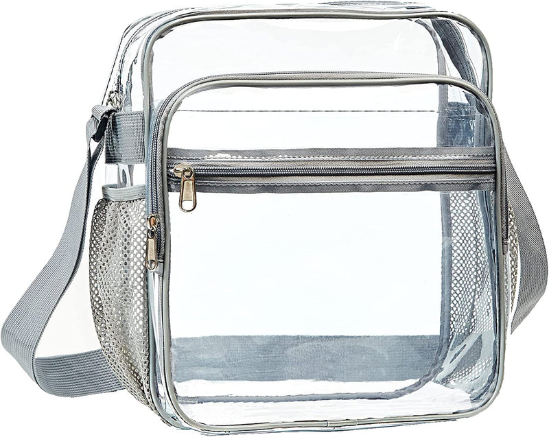 Clear Bag Stadium Approved, Clear Crossbody Messenger Shoulder Bag with Adjustable Strap for Concerts, Sports Events