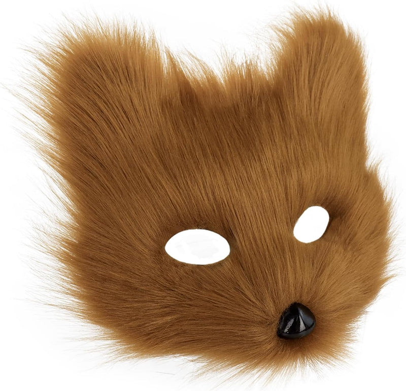 Animal Fox Wolf Mask Halloween Party Cosplay Costumes Props Plush Cat Half Face Masks Carnival Christmas Masquerade