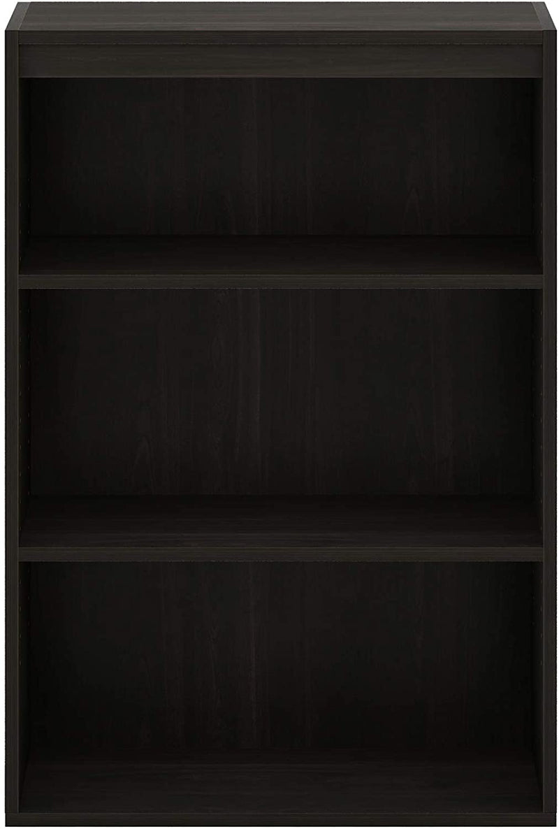 Furinno Pasir 3-Tier Open Shelf Bookcase, Dark Espresso