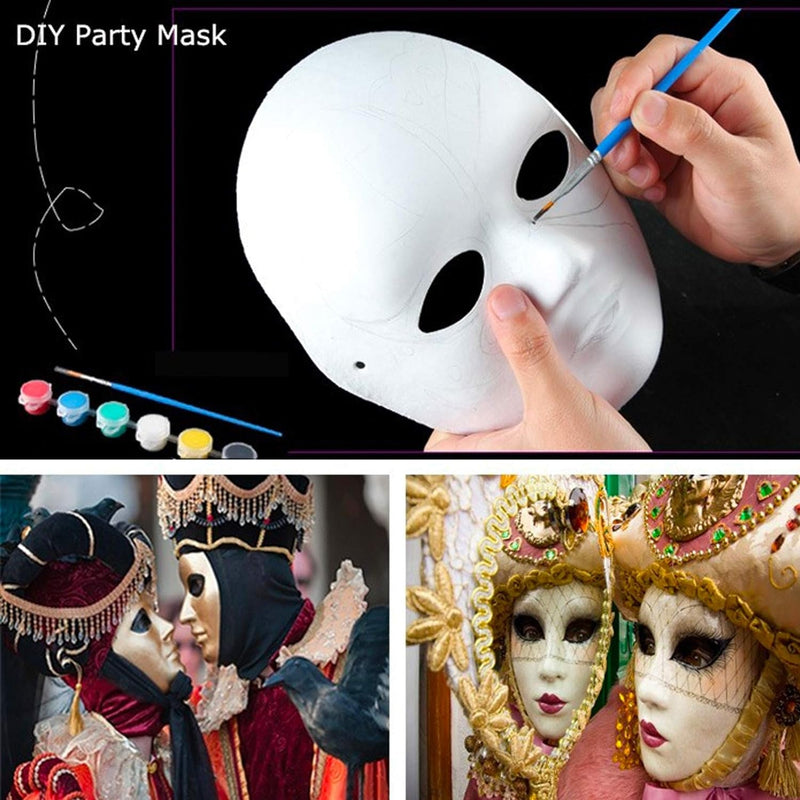 CALPALMY 14 Pack Paper Mache Masks - 2 Sizes for Artistic Projects, Theater, Halloween, Masquerade Parties, Classroom Art