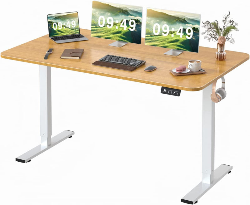 Furmax Office Standing Desk with Height Adjustable Metal Legs, Carbon