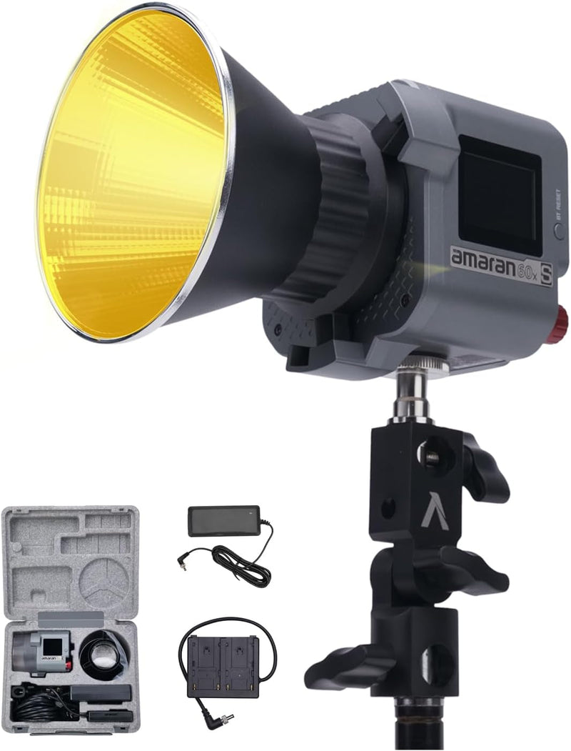 Aputure Amaran COB 60Xs Video Lighting Amaran 60X Upgrade Bi-Color Bowens Mount Point-Source LED Studio Light, SSI (D56) of 87, 33,300 Lux @ 1M,App Control,9 Lighting FX (Amaran 60X S)