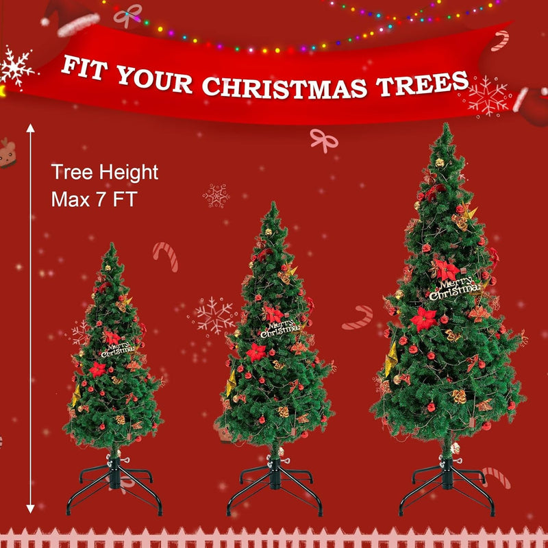 Christmas Tree Stand, Christmas Tree Base Replacement (Length16.1, Dia 1.25") for Artificial Trees up to 2-7 FT Heavy Duty Folding Christmas Tree Stands Dark Green