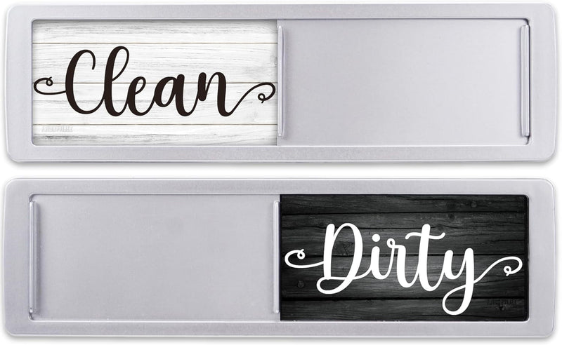 Dishwasher Magnet Clean Dirty Sign, Strong Clean and Dirty Magnet for Dishwasher, Universal Dirty or Clean Dishwasher Magnet Indicator, Clean/Dirty Farmhouse Dark Wood Dish Wash Sign Magnet