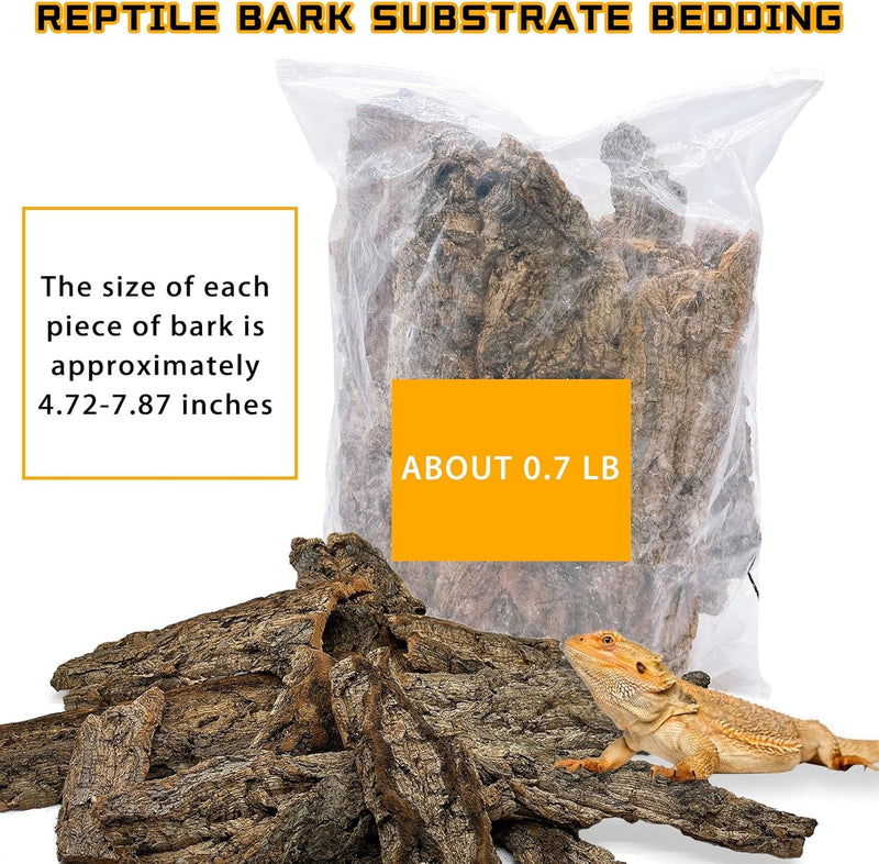 BNOSDM Reptile Terrarium Bark Substrate Bedding Tortoise Natural Cork Bark Reptile Climbing Mat Habitat Decor for Lizard Snake Spiders Hermit Crabs Tarantula Geckos Bearded Dragons (0.7 LB)