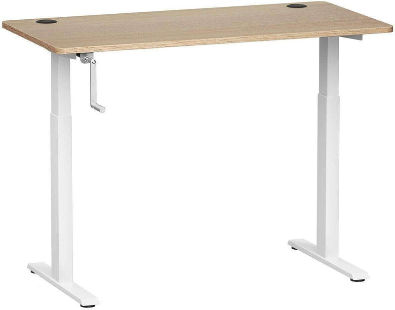 Dswqsit Stand Desk 48" Adjustable Standing Workstation W/Crank Handle White Mikalo Home Office Office Furniture Standing Desk Computer Desk Stand up Desk Gaming Desk Standing Desk Office Desk