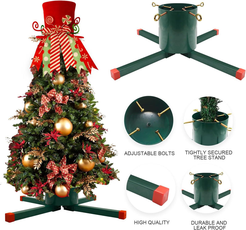 Christmas Tree Stand for Live Tree,Xmas Tree Cast Iron Base,Heavy Duty Christmas Tree Stand Base for Xmas Tree Decoration