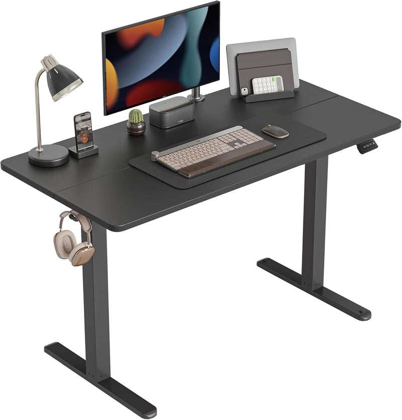 Cubicubi Electric Standing Desk, 55 X 24 Inches Height Adjustable Sit Stand Desk, Ergonomic Home Office Computer Workstation, Rusticbrown