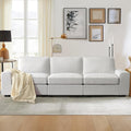 101" Modular Sectional Sofa Convertible L Shaped Couch with Storage Ottoman Chenille White Couch with Chaise Comfy Sectional Couches for Living Room Apartment Office