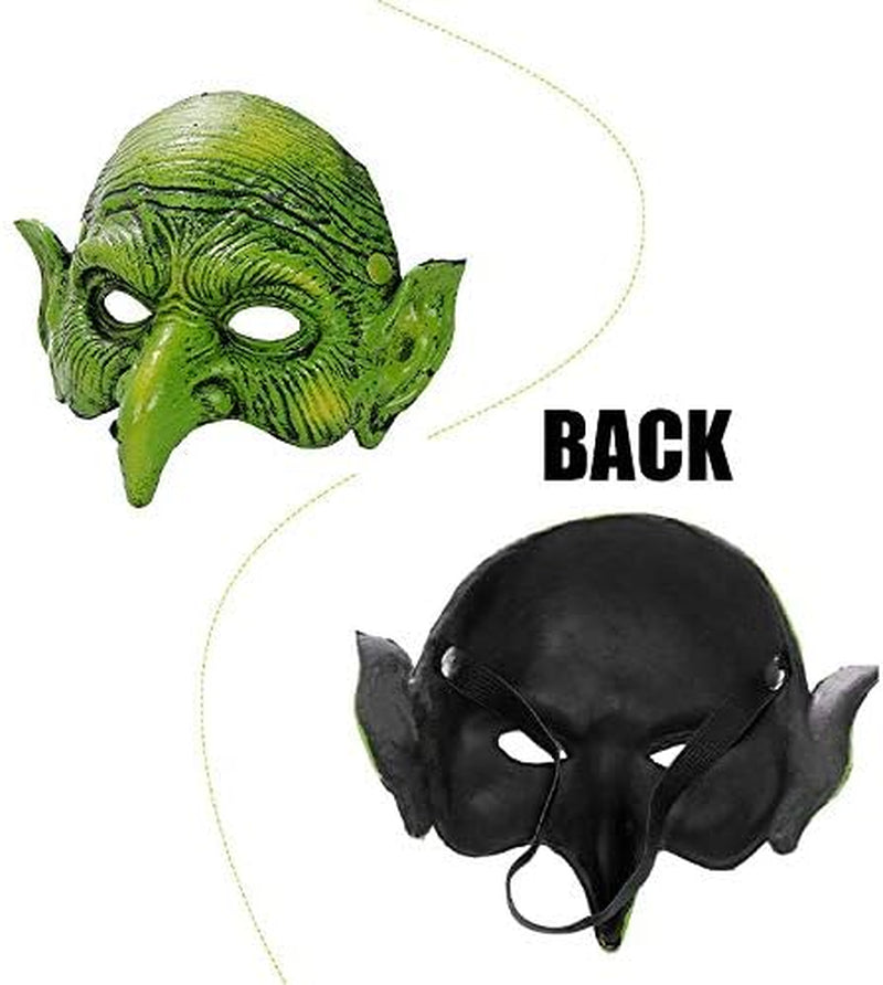 Alodidae Witch Mask Scary Green Goblin Masks for Halloween Carnival Party Costume