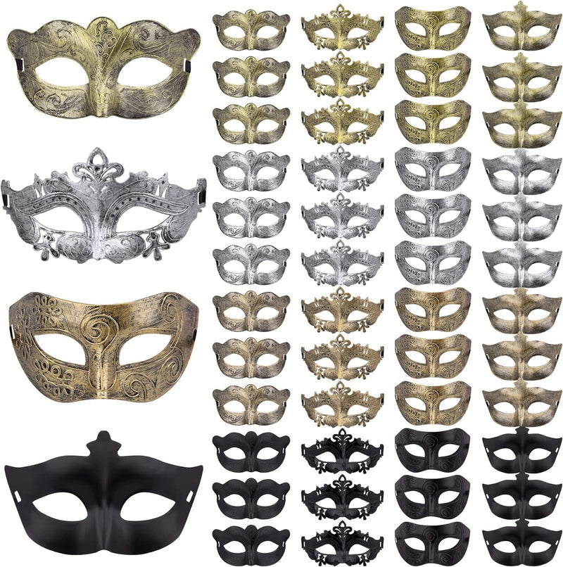 FEQO 48 Pieces Masquerade Masks Vintage Antique Masks Venetian Masks