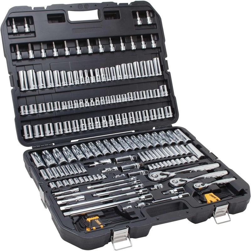 DEWALT Mechanics Tool Set, SAE and Metric, 1/2, 1/4, 3/8 Drive Sizes, 192-Piece (DWMT75049)