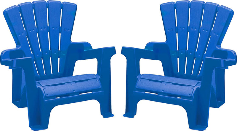 American Plastic Toys Kidsâ€™ Adirondack (Pack of 2), Outdoor, Indoor, Beach, Backyard, Lawn, Stackable Lightweight, Portable, Wide Armrests, Comfortable Lounge Chairs for Children, Blue (2Pk)