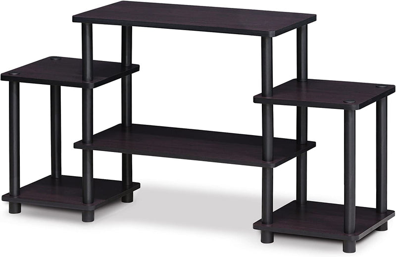 Furinno Turn-N-Tube No Tools Entertainment TV Stands, Dark Brown/Black