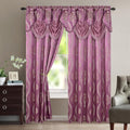 Elegant Comfort Luxurious Beautiful Curtain Panel Set with Attached Valance and Backing 54" X 84 Inch (Set of 2), Beige