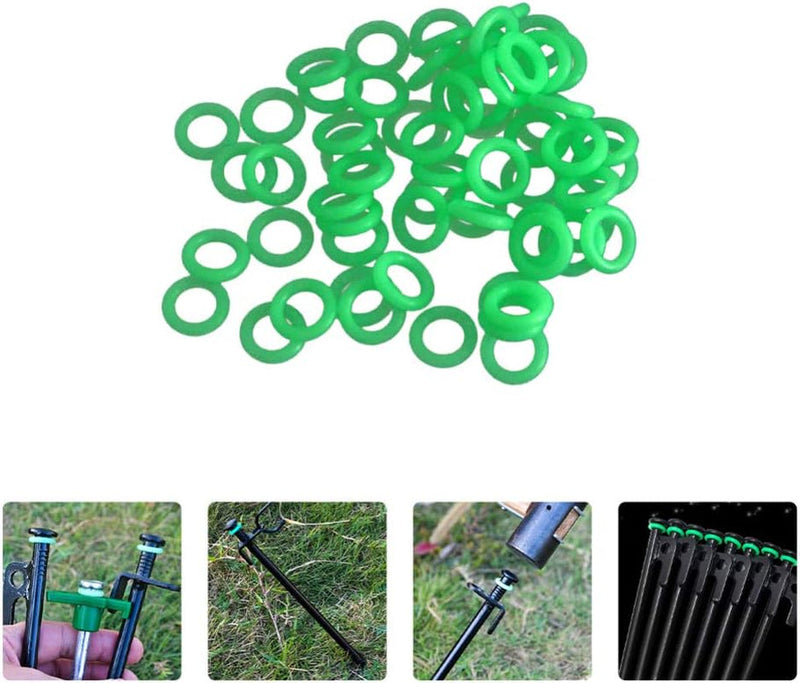 BESPORTBLE 50Pcs Tent Stakes Ring Fluorescent Glow in the Dark Tent Ring Tent Nail Rings Tents Accessories